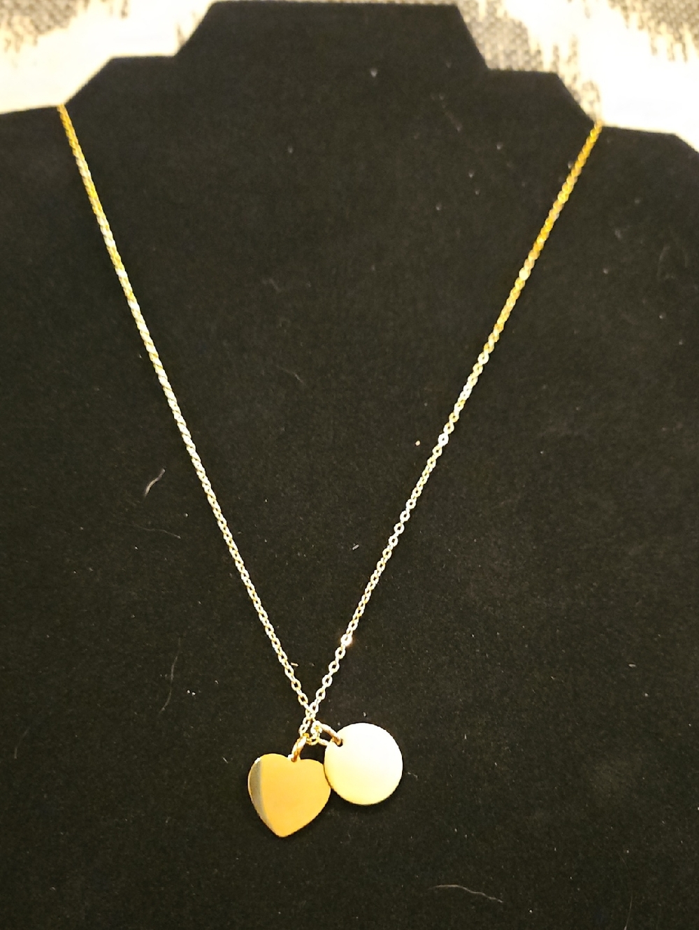 Plunder Gold Tone Heart and Disc Pendant Necklace - Women Jewelry